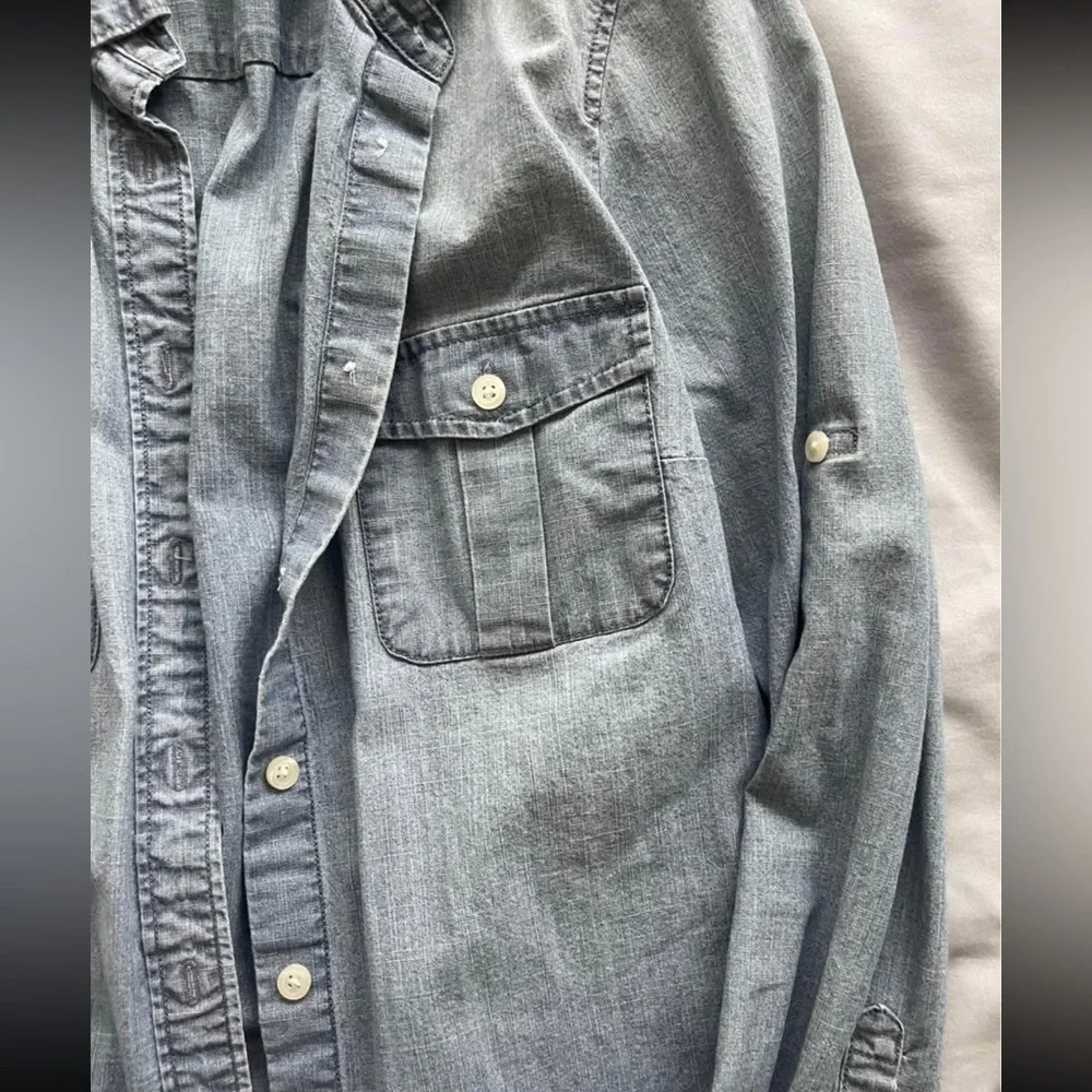 J. Crew Light Blue Denim-Look Shirt